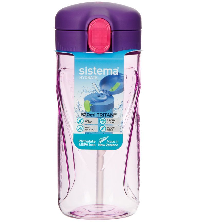 Sistema Hydrate 520ml Quick Flip Lid Bottle (Colours Vary) General Household ASDA   