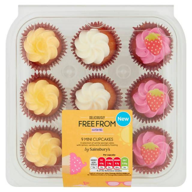 Sainsbury's Summer Edition Deliciously Free From Mini Cupcakes x9 165g gluten free Sainsburys   