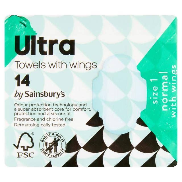 Sainsbury's Ultra Towels Normal Wings x14