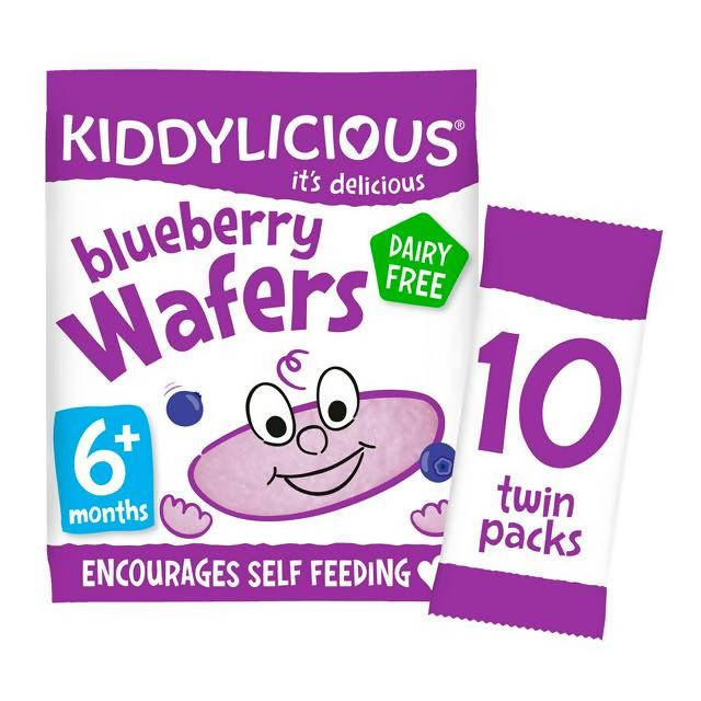 Kiddylicious Blueberry Maxi Wafers Baby Snacks 10x4g