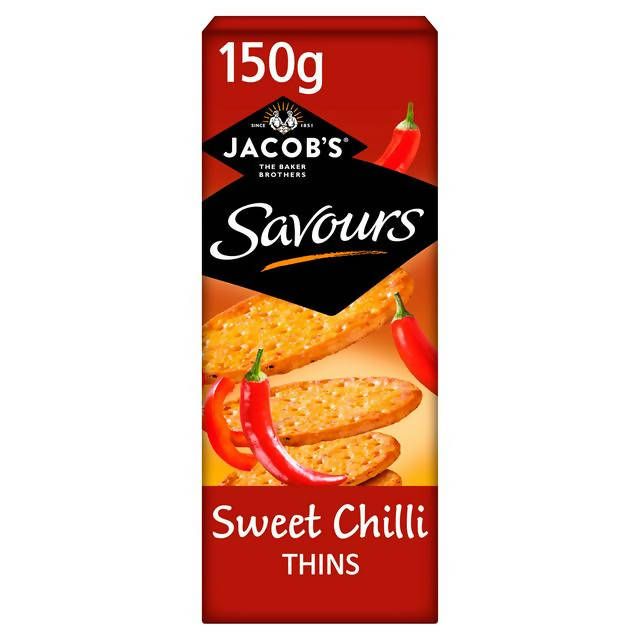 Jacob's Savours Sweet Chilli Thins Crackers 150g