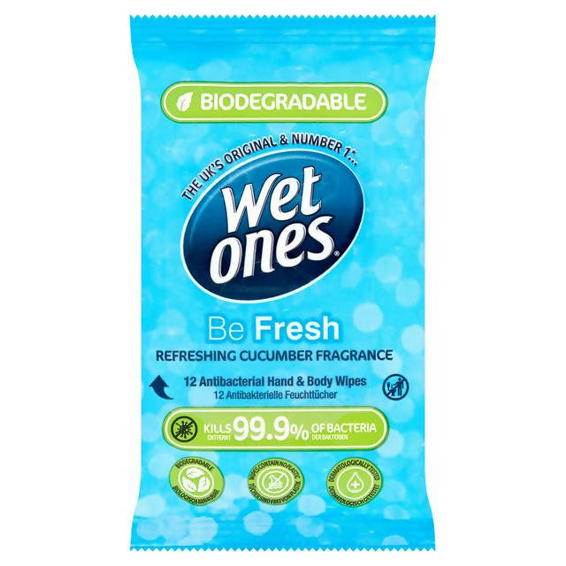 Wet Ones Fresh Antibacterial Hand Wipes x12 face & body skincare Sainsburys   