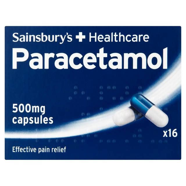 Sainsbury's Paracetamol Capsules x16 pain relief Sainsburys   