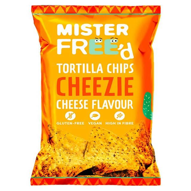 Mister Free'd Tortilla Chips Cheezie Cheese Flavour 135g Sharing crisps Sainsburys   