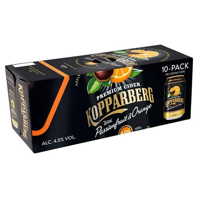 Kopparberg Premium Fruit Cider with Passionfruit & Orange 10x330ml GOODS Sainsburys   