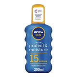 Nivea Sun Protect & Moisture Sun Cream Spray SPF15 200ml face & body skincare Sainsburys   