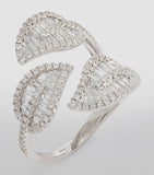 White Gold and Diamond Leaf Ring GOODS Harrods   