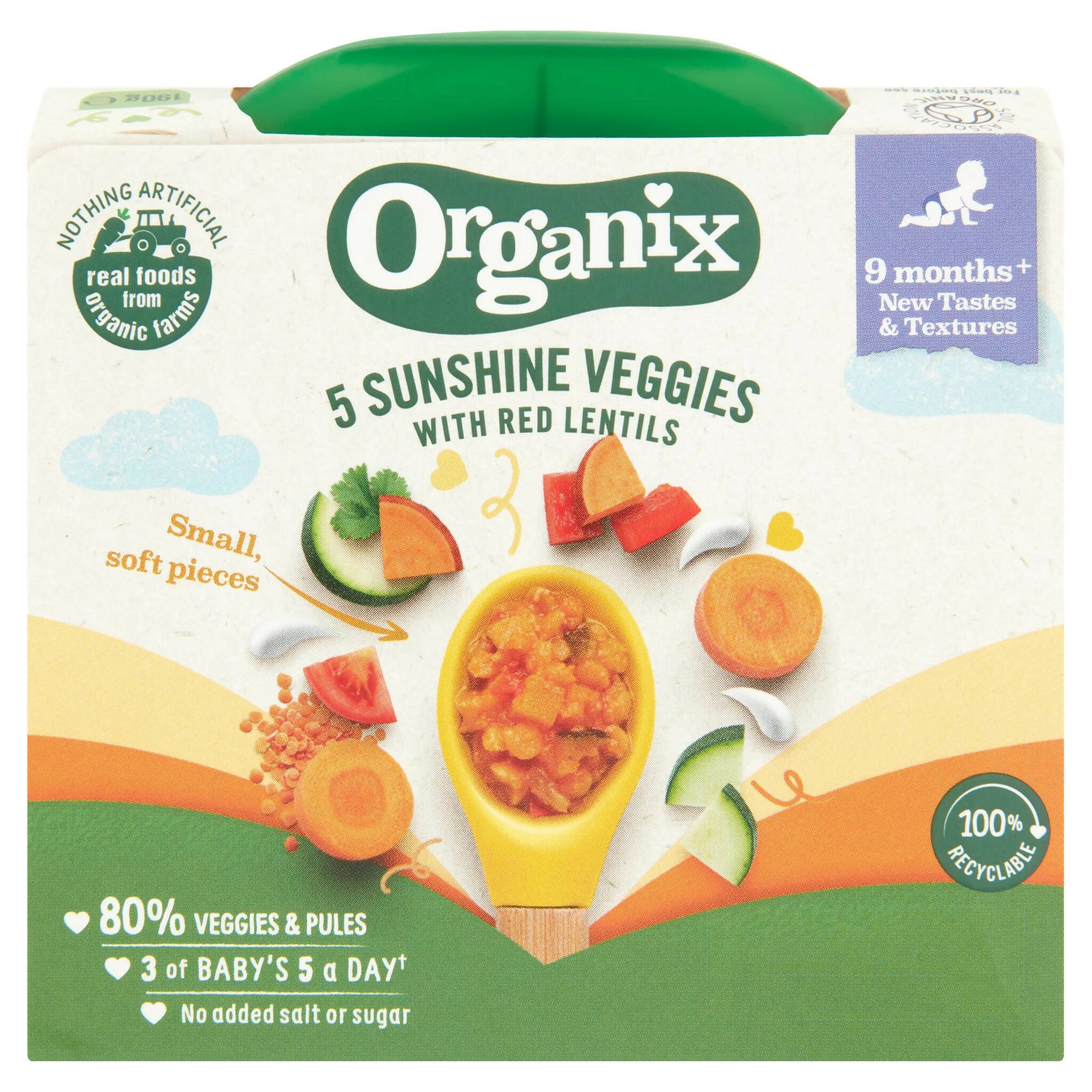 Organix 5 Sunshine Veggies with Red Lentils (190g) GOODS McGrocer Direct   