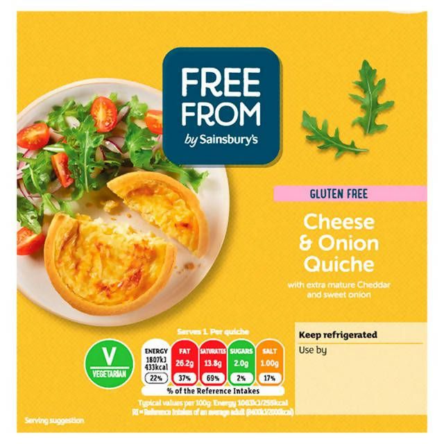 Sainsbury's Free From Cheese & Onion Quiche 170g gluten free Sainsburys   