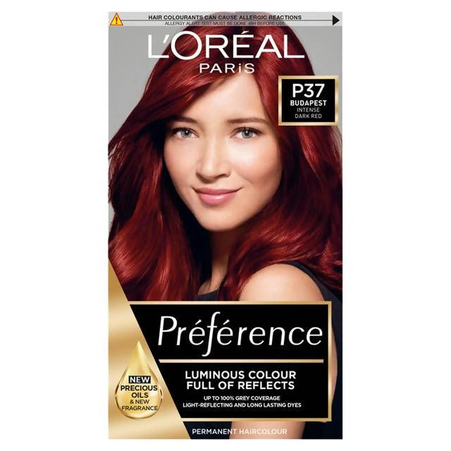 L'Oreal Paris Preference Permanent Hair Dye Budapest Intense Dark Red P37