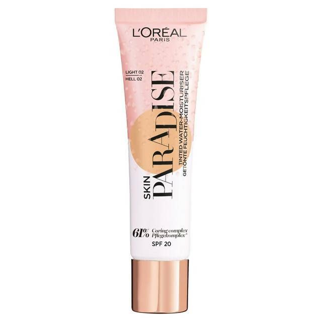 L'Oreal Paris Skin Paradise Tinted Glow Cream Moisturiser Up to 24h Hydration SPF20 Light 02 30ml