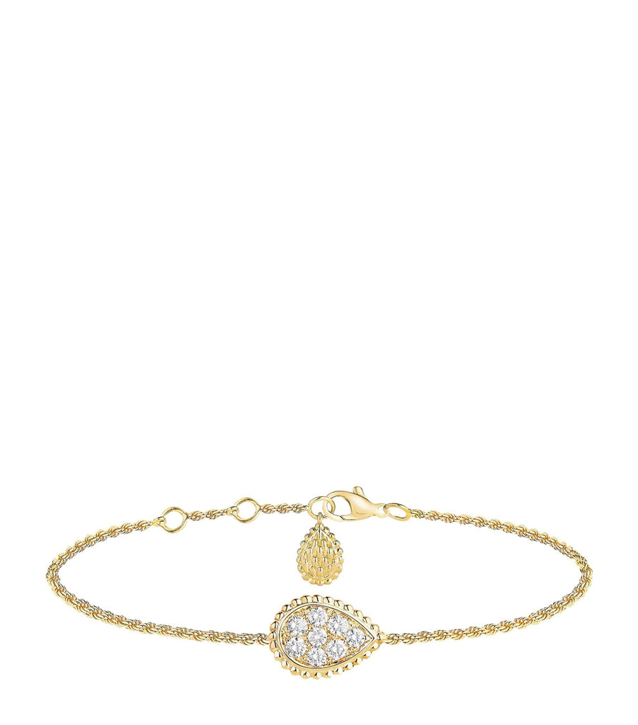 Small Yellow Gold and Diamond Serpent Bohème Motif Bracelet