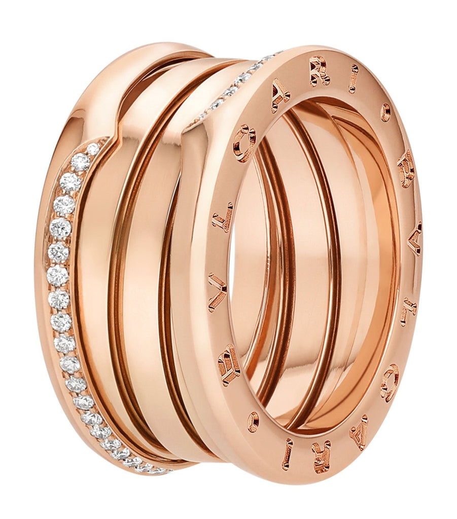 Rose Gold and Diamond B.zero1 Three-Band Ring