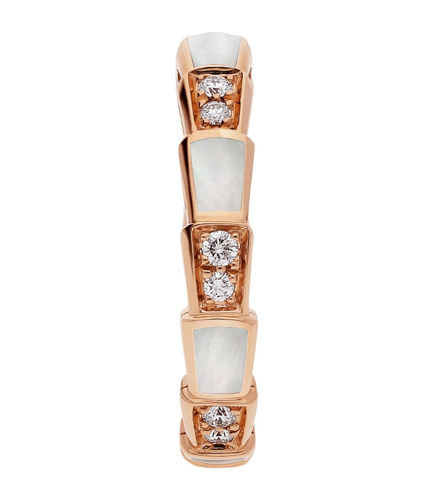 Rose Gold, Diamond and Mother-of-Pearl Serpenti Viper Ring