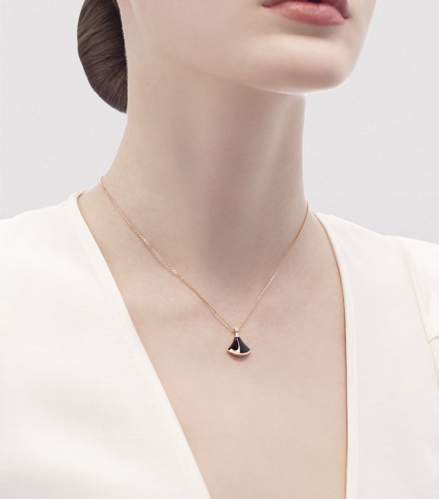 Rose Gold Onyx And Diamond Divas' Dream Necklace