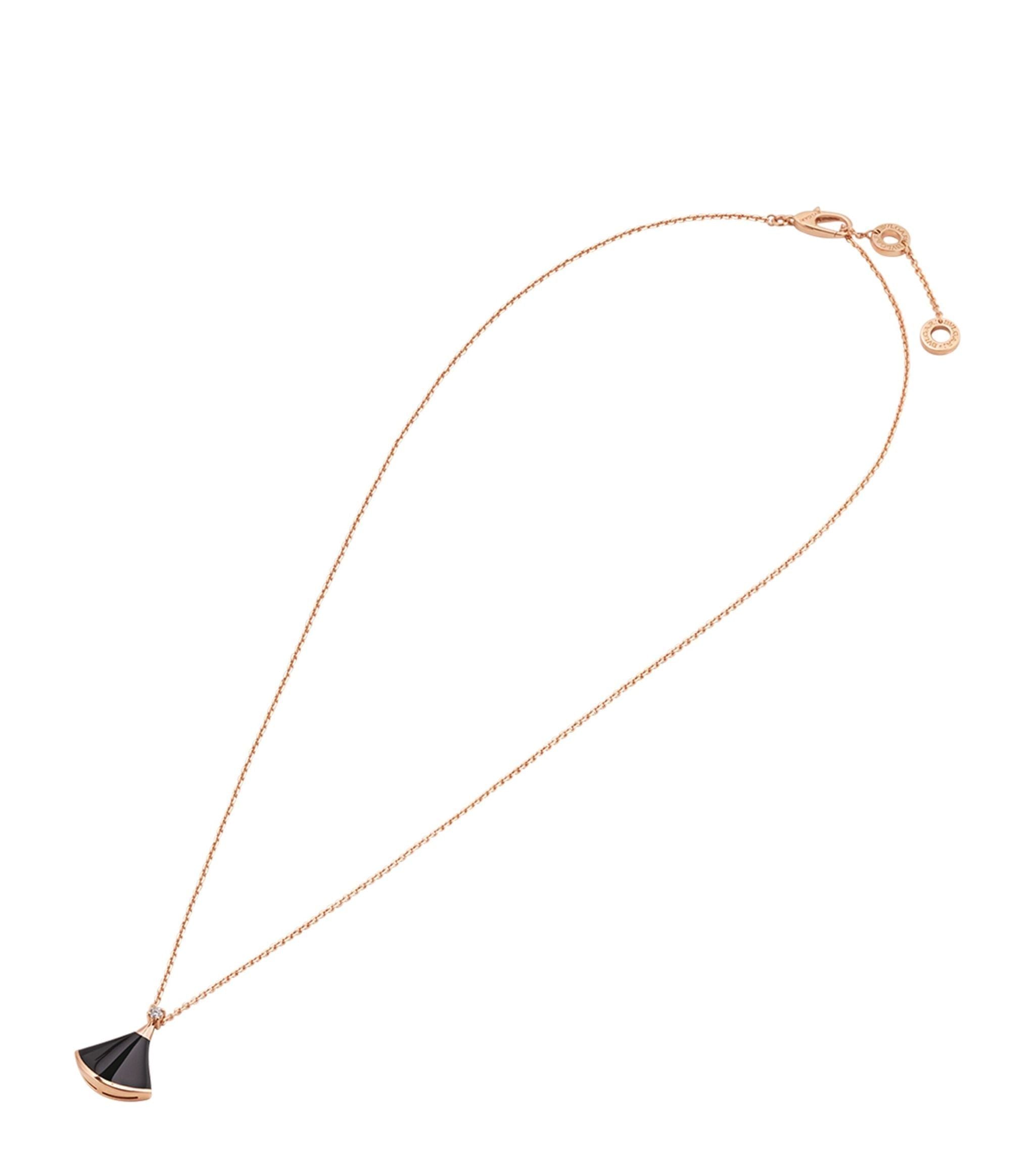 Rose Gold Onyx And Diamond Divas' Dream Necklace GOODS Harrods   