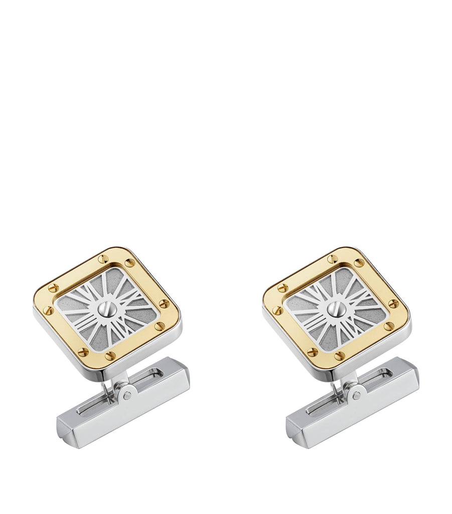 Sterling Silver and Yellow Gold Santos de Cartier Cufflinks