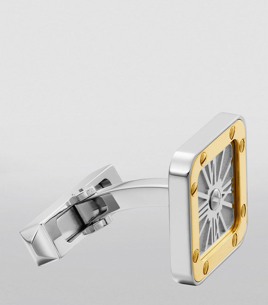 Sterling Silver and Yellow Gold Santos de Cartier Cufflinks