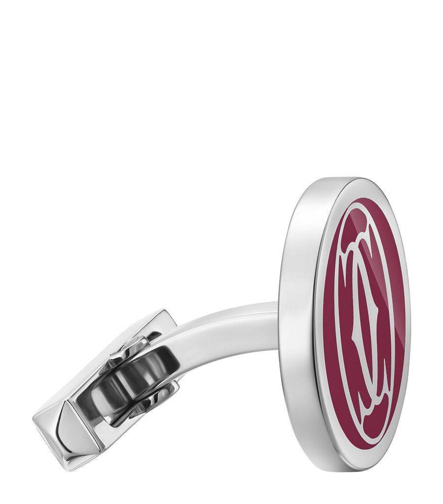 Sterling Silver Double C de Cartier Cufflinks