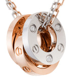 White, Rose Gold and Diamond LOVE Necklace GOODS Harrods   