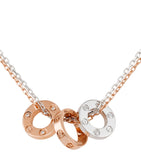 White, Rose Gold and Diamond LOVE Necklace GOODS Harrods   