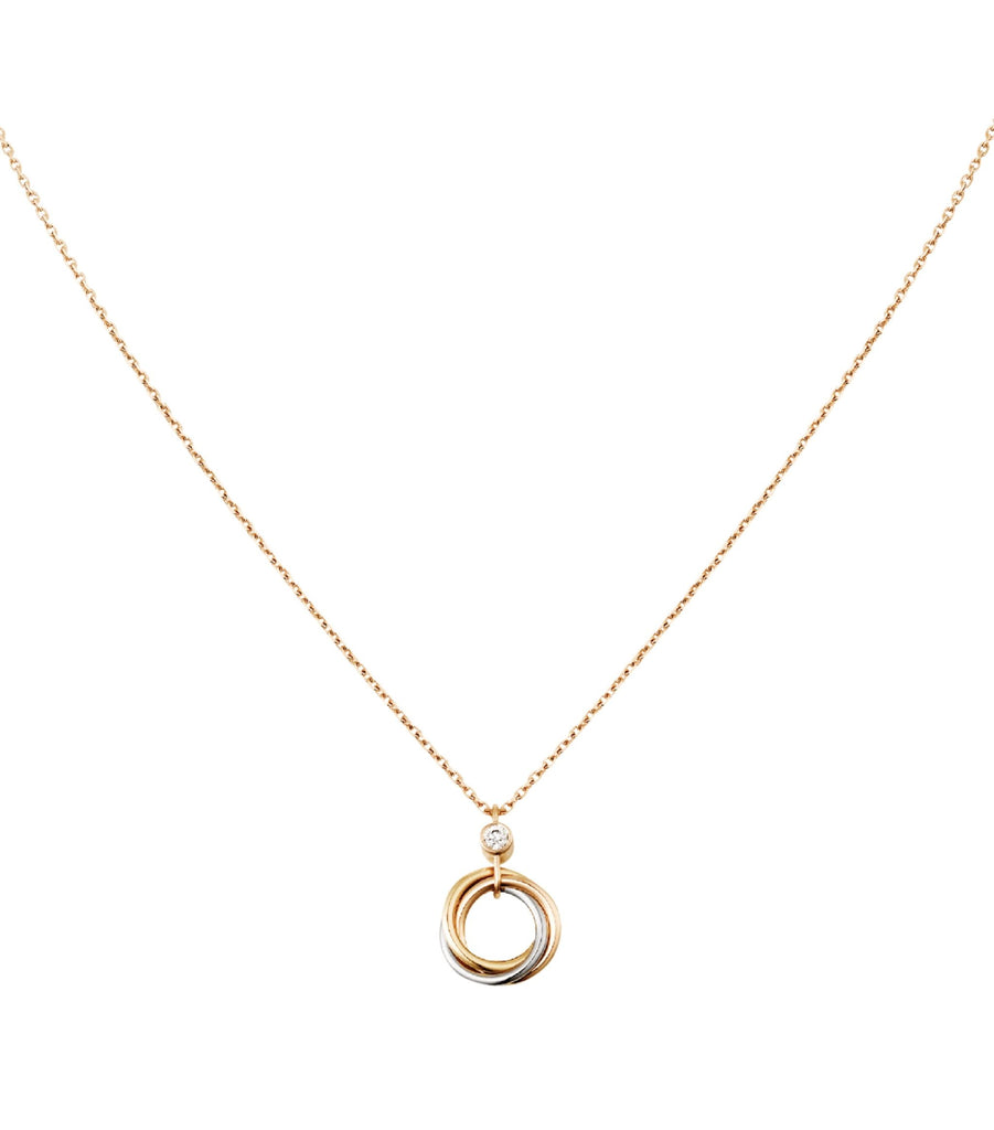 White, Yellow, Rose Gold and Diamond Trinity Necklace