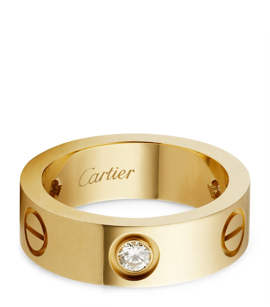 Yellow Gold and Diamond LOVE Ring