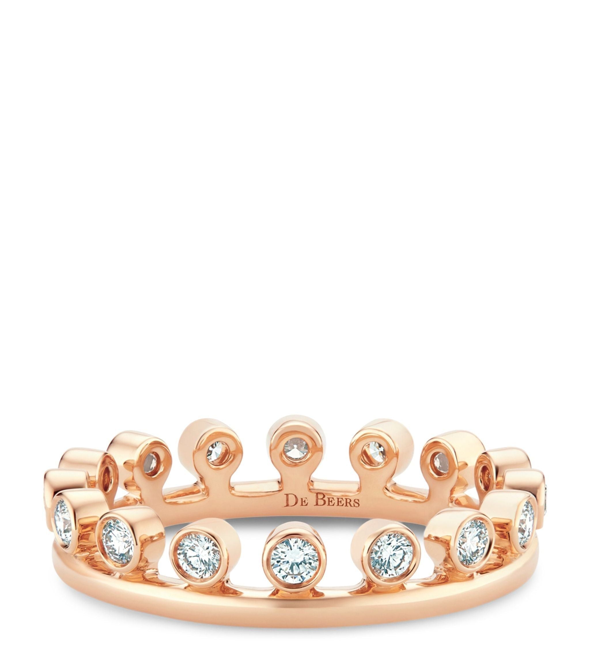 Rose Gold and Diamond Dewdrop Ring GOODS Harrods   