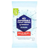 Sainsbury's Dispersible Toilet Wipes, Ocean x40 Toilet cleaners & fresheners Sainsburys   