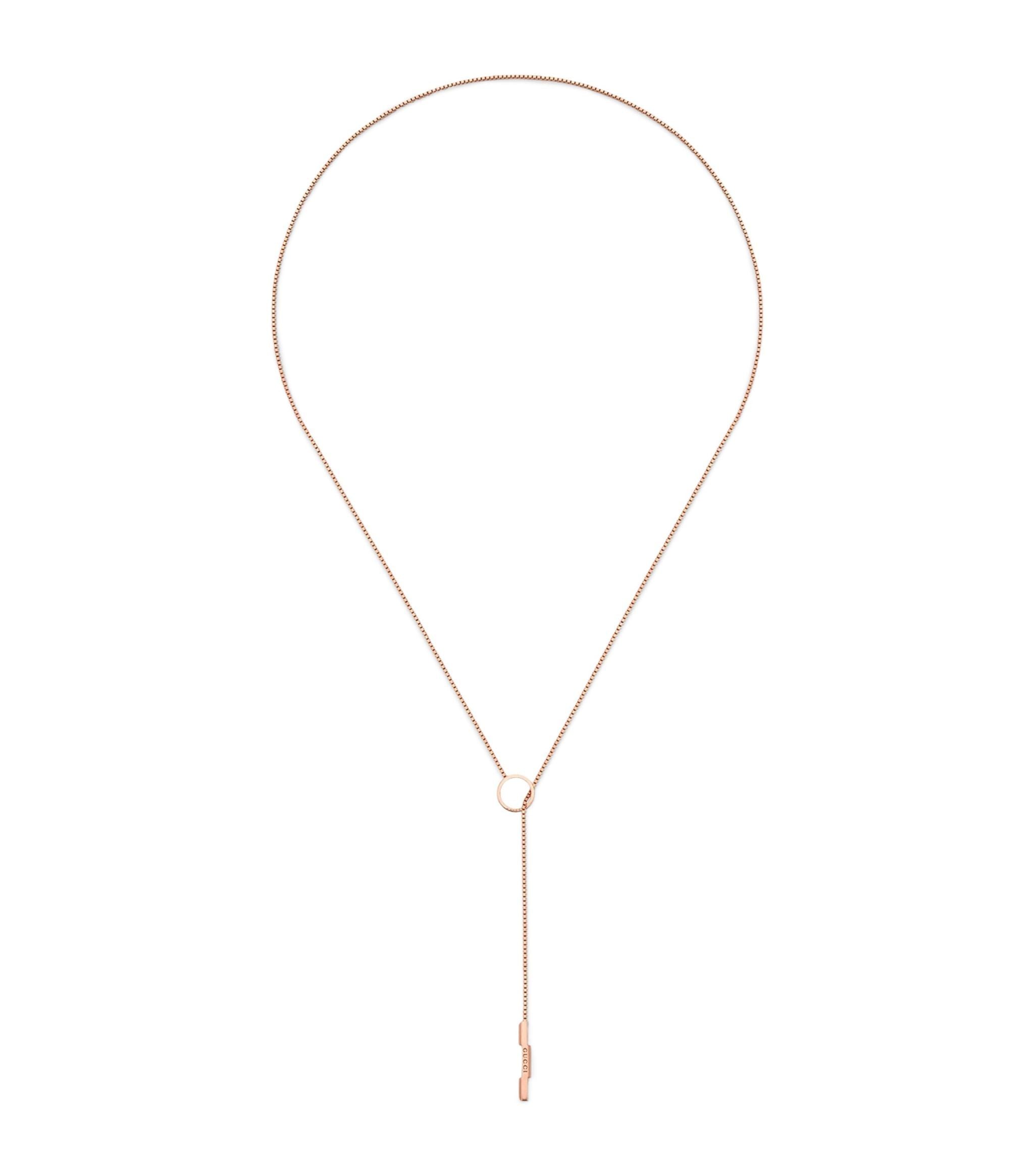 Rose Gold Link to Love Lariat Necklace GOODS Harrods   