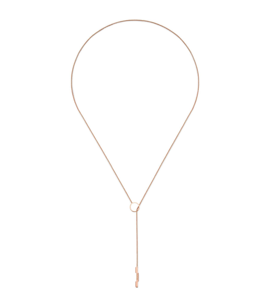 Rose Gold Link to Love Lariat Necklace