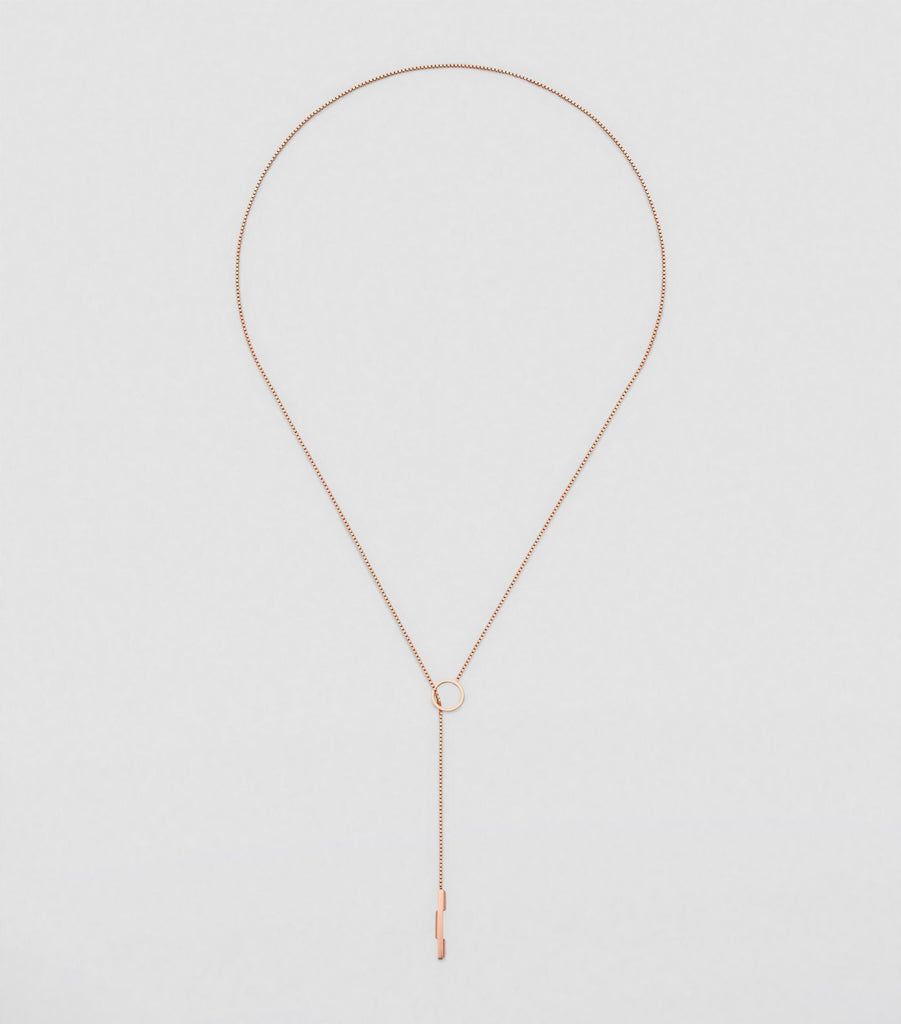 Rose Gold Link to Love Lariat Necklace