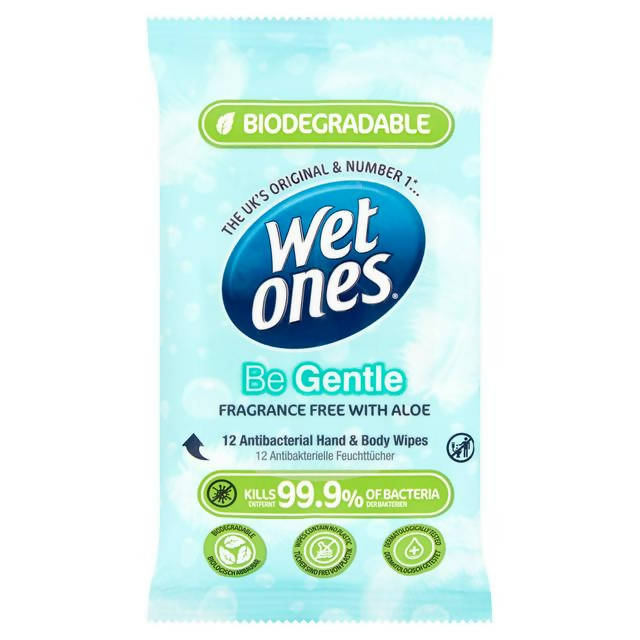 Wet Ones Gentle Antibacterial Hand Wipes x12 face & body skincare Sainsburys   