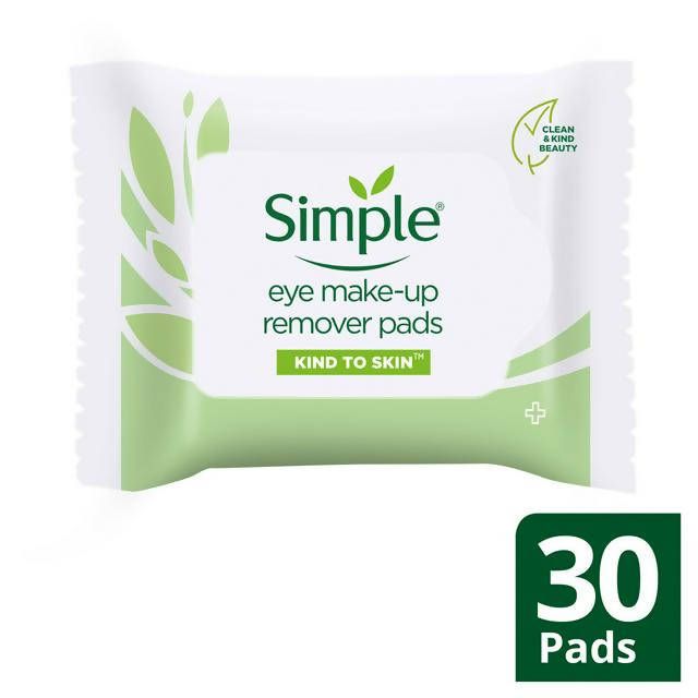 Simple Kind To Skin Eye Makeup Remover Pads x30 face & body skincare Sainsburys   