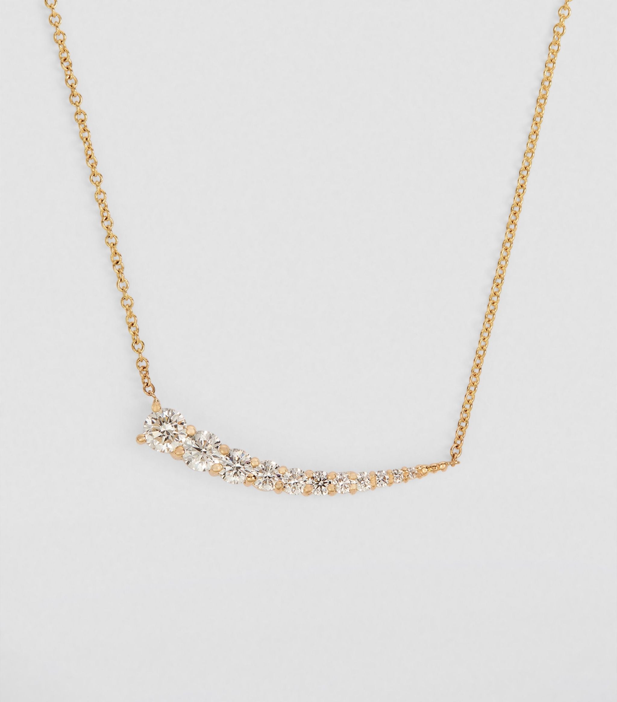 Yellow Gold and Diamond Celestial Lunado Pendant Necklace GOODS Harrods   