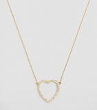 Yellow Gold and Diamond Open Heart Necklace GOODS Harrods   