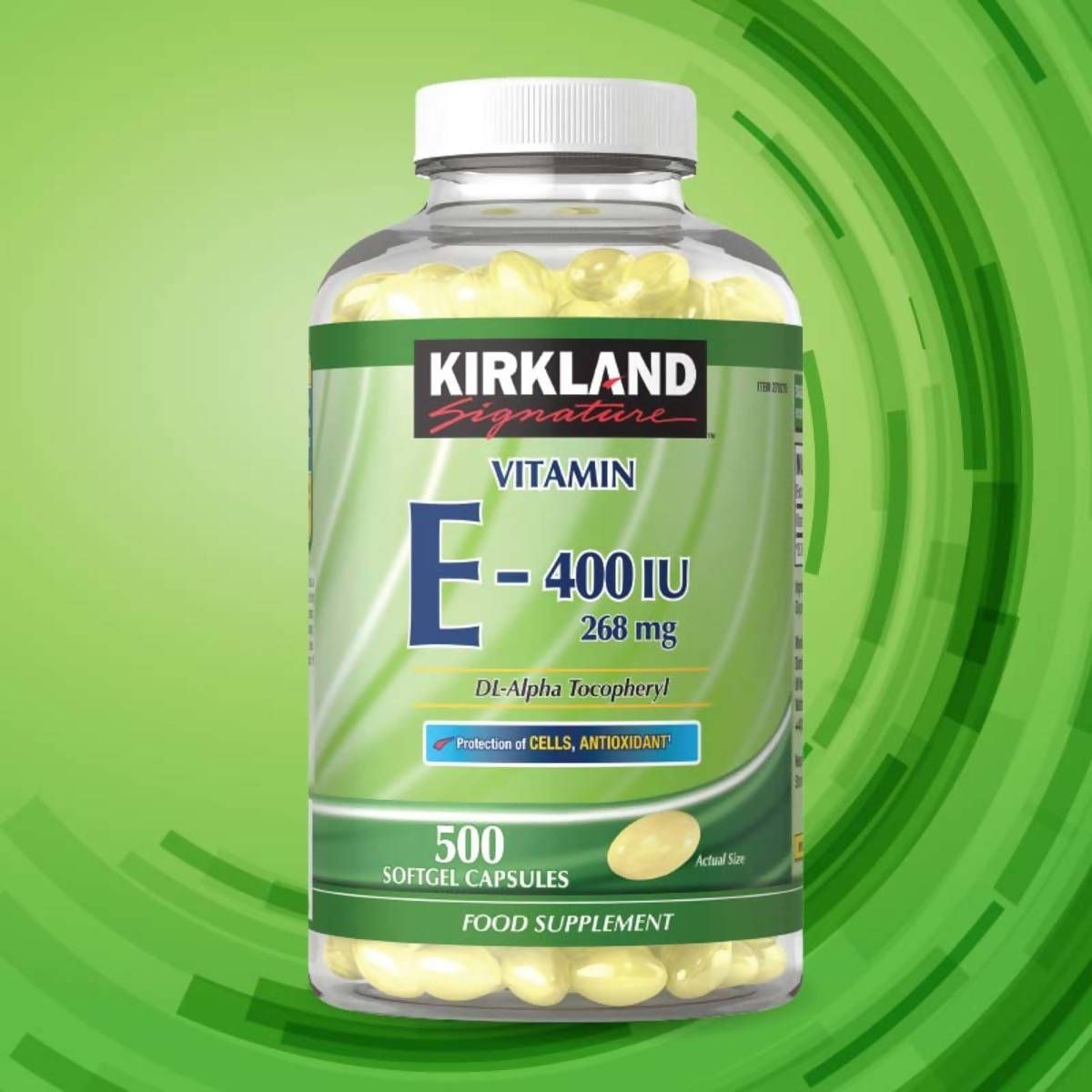 Kirkland Signature Vitamin E 268mg, 500 Softgel Capsules GOODS Costco UK