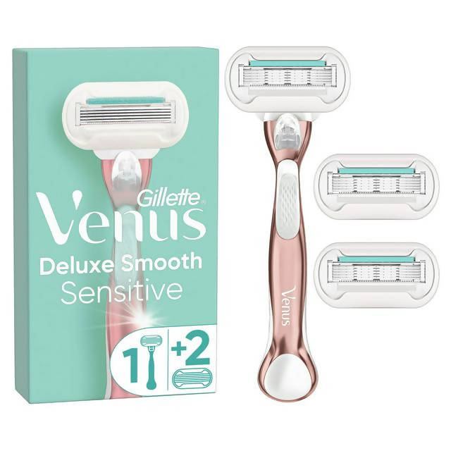 Venus Deluxe Smooth Sensitive RoseGold Razor - 3 Blades GOODS Sainsburys   
