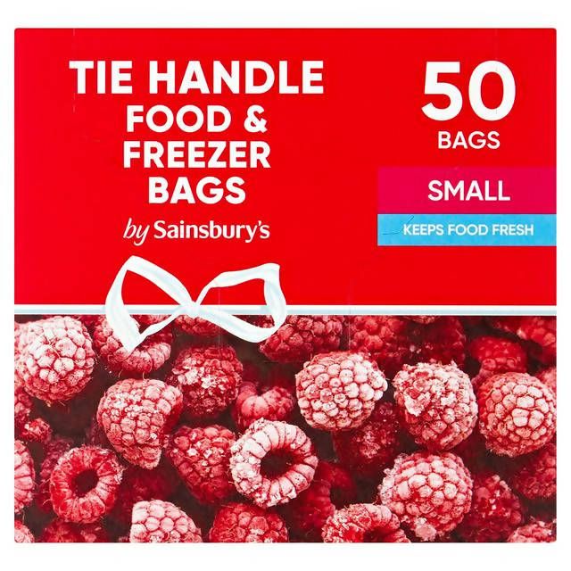 Sainsbury's Tie Handle Food & Freezer Bags Small x50 essentials Sainsburys   