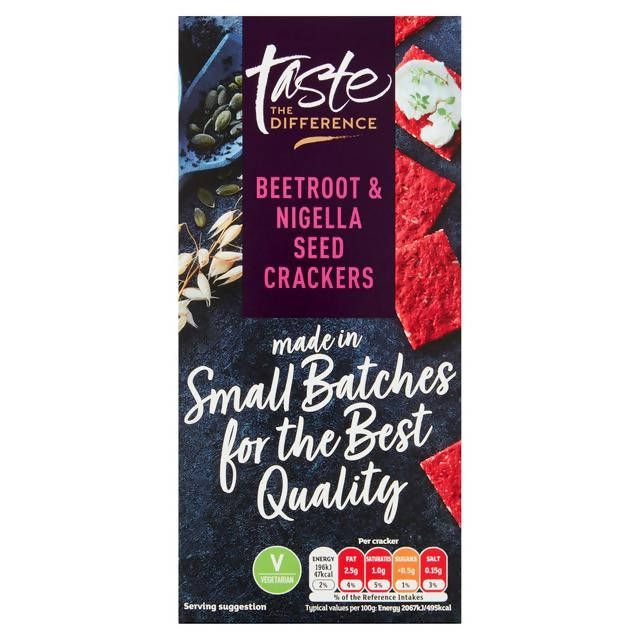 Sainsbury's Beetroot & Nigella Seed Crackers, Taste the Difference 130g