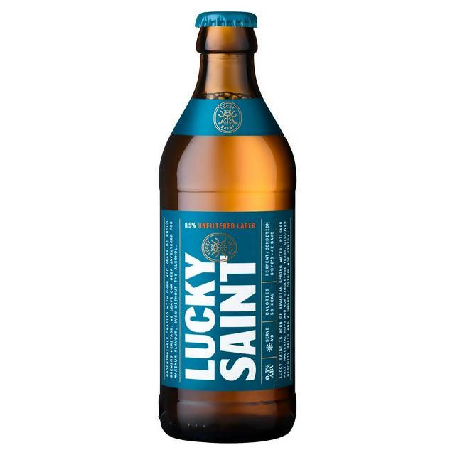 Lucky Saint 0.5% Unfiltered Lager 330ml All beer Sainsburys   