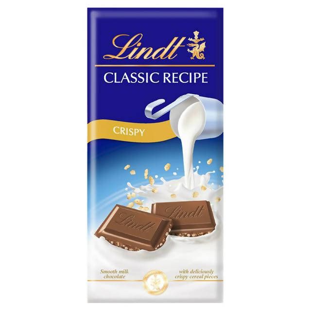 Lindt Classic Recipe Crispy Milk Chocolate Bar 125g Block chocolate bars Sainsburys   