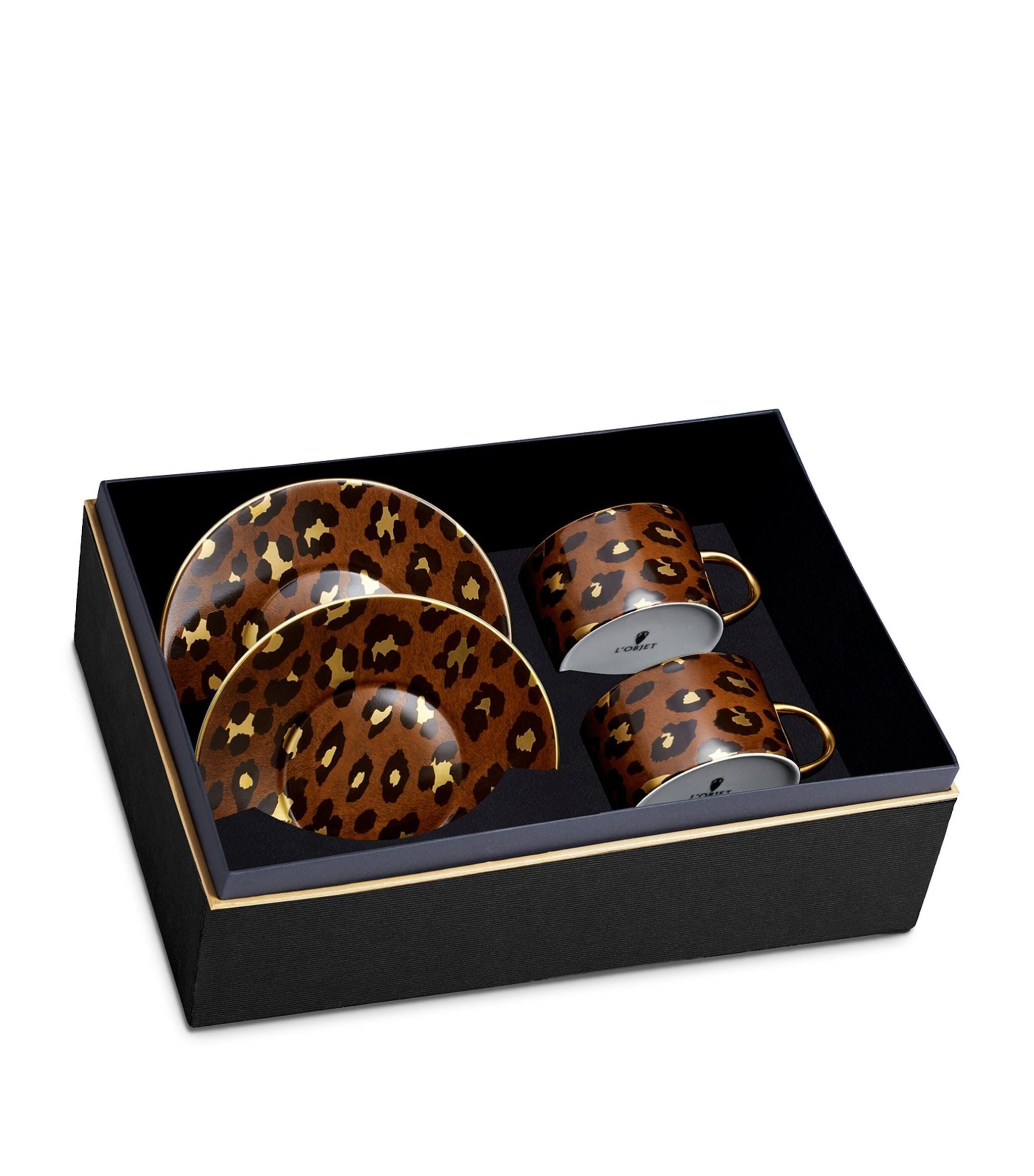 Leopard Teacups and Saucers (Set of 2) GOODS Harrods   