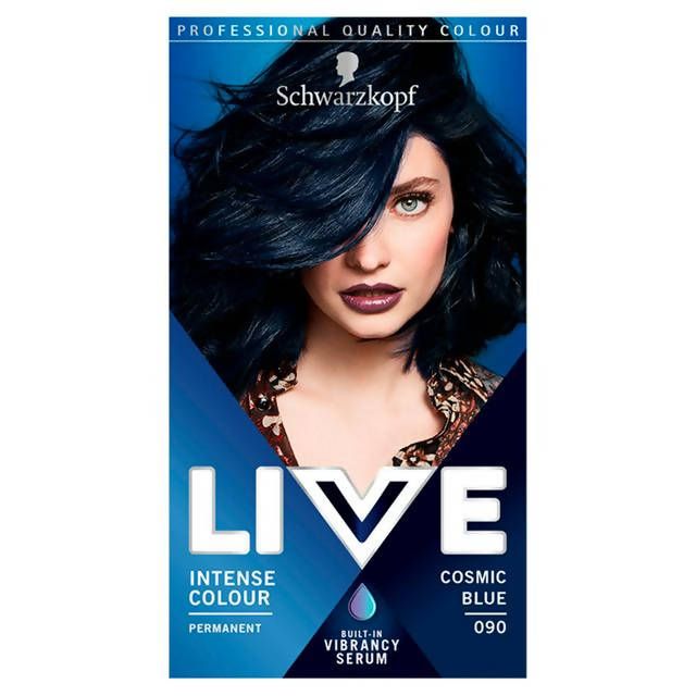 Schwarzkopf Live Intense Colour Permanent Hair Dye Cosmic Blue 090 Beauty at home Sainsburys   