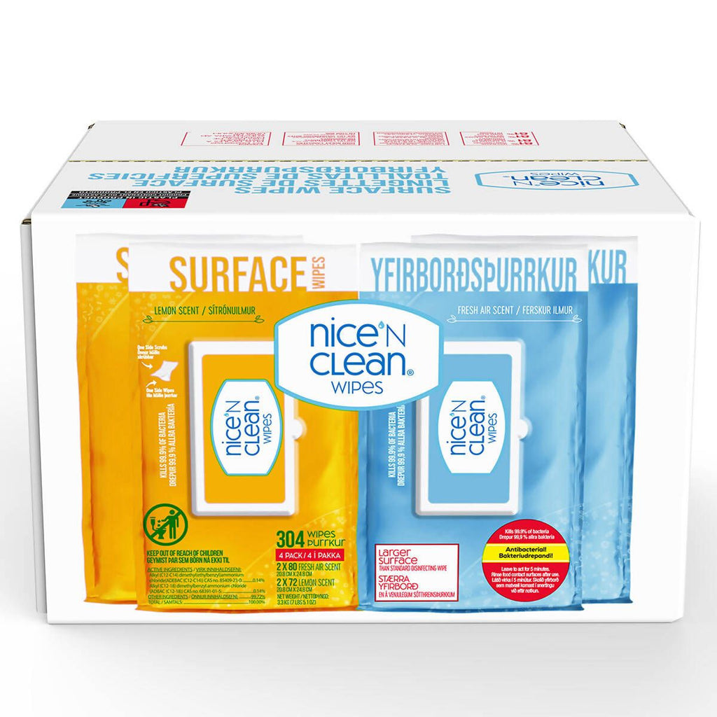 Nice 'N' Clean Antibacterial Surface Wipes, 304 Wipes