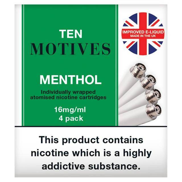 Ten Motives Electronic Cigarette Menthol Refill x4 Electronic cigarettes Sainsburys   