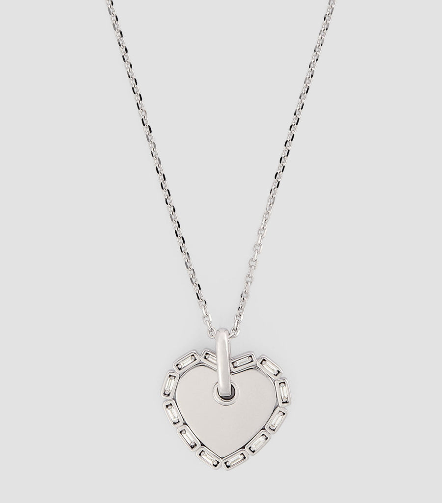 White Gold and Diamond Heart Pendant Necklace