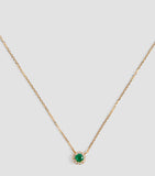 Yellow Gold, Diamond and Emerald Classic Round Pendant Necklace GOODS Harrods   