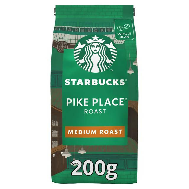 Starbucks Pike Place Medium Roast Whole Bean Coffee Bag 200g