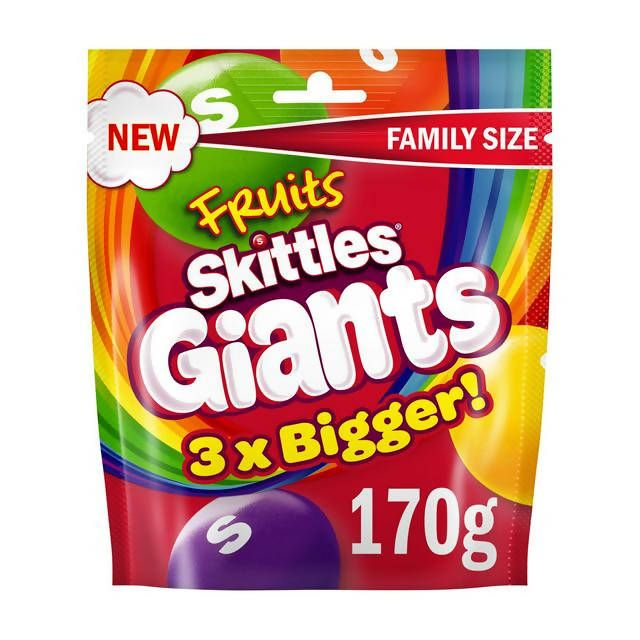 Skittles Giants Fruit Sweets Pouch Bag 170g sweets Sainsburys   